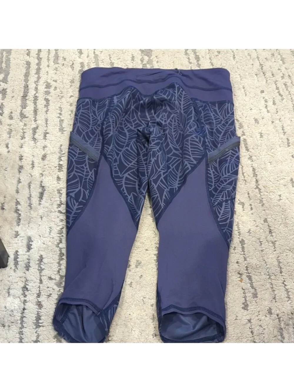 Lululemon Run A Marathon Crop IIPretty Palm Cadet Greyvy / Cadet Blue